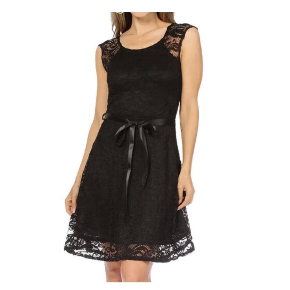 Black A-line lace dress